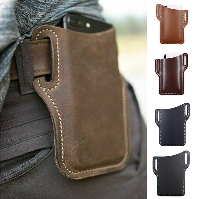 Running Gear Kit - Bolsa de Cintura Masculina de Couro