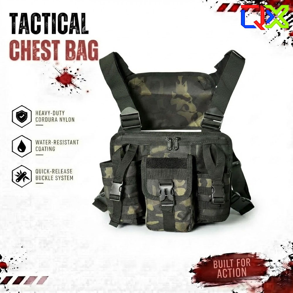 Running Gear Storage - Colete Tático QX com Bolsa de