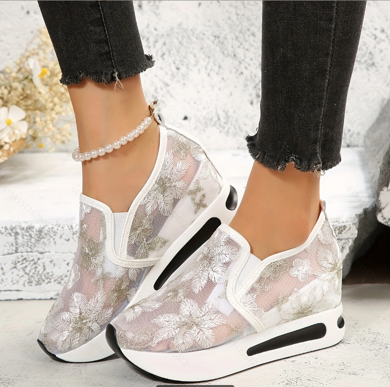 Running Gear Shoes - Sapatilhas de renda plataforma feminina sapatos