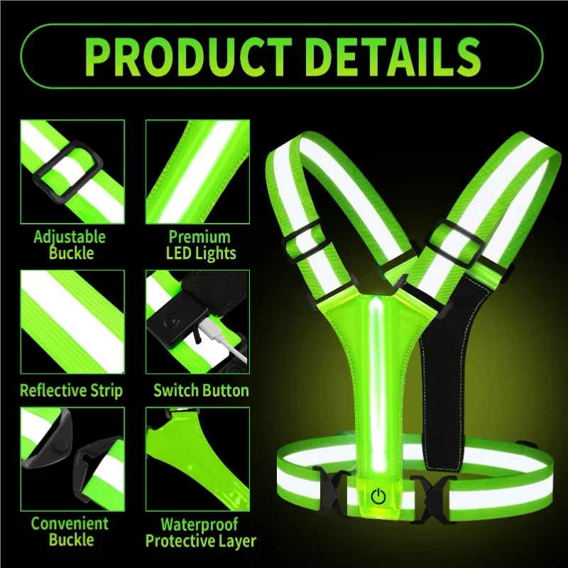 LED Reflective Vest Running Ge - Running Gear Lights avaliação e preço