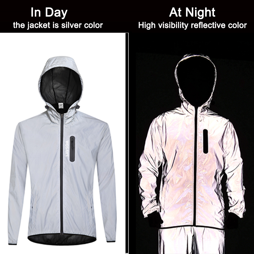 Wosawe jaqueta totalmente refl - Running Gear Rain avaliação e preço