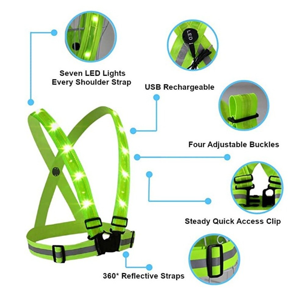 Novo Colete de Segurança LED d - Running Gear Lights avaliação e preço