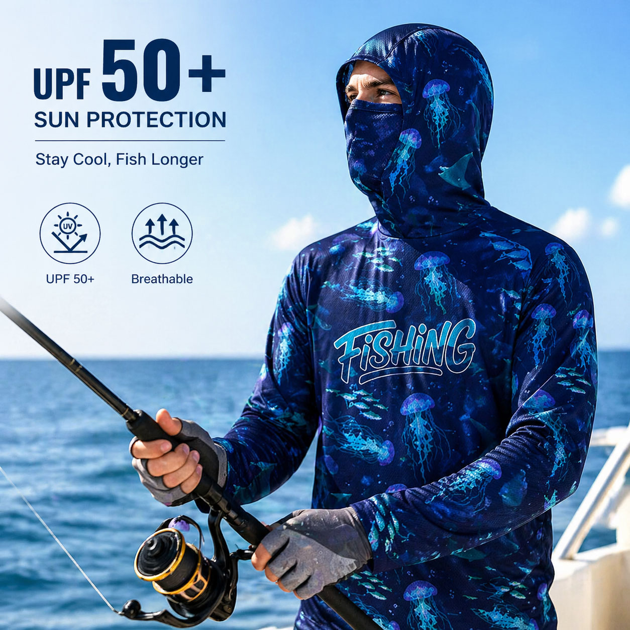 Camiseta de Pesca com Capuz UP - Running Gear Kit avaliação e preço